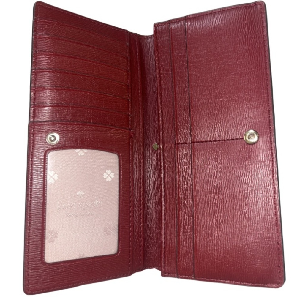 Kate Spade Margaux Slim Bifold Continental Wallet - Pink/Cherry - Picture 9 of 14